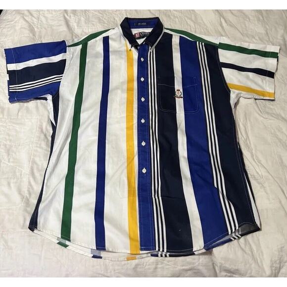 Chaps Other - Chaps Ralph Lauren Button Down Shirt Mens Large Multicolored Colorblock Striped